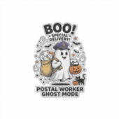 ハロウィンの郵便配達ゴーストモードデザイン シール (正面)