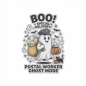 ハロウィンの郵便配達 ゴーストモード デザイン シール (正面)