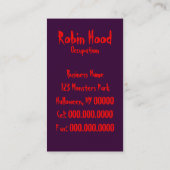 ハロウィンの醸造物の~の名刺 名刺 (裏面)