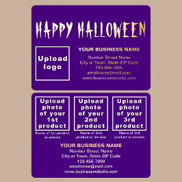ハロウィンの長方形の紫色のビジネスブランド 箔シーズンカード