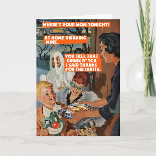 ハロウィンの隣人友達 カード (正面)