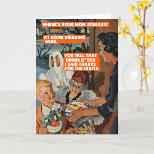 ハロウィンの隣人友達 カード (黄色い花)