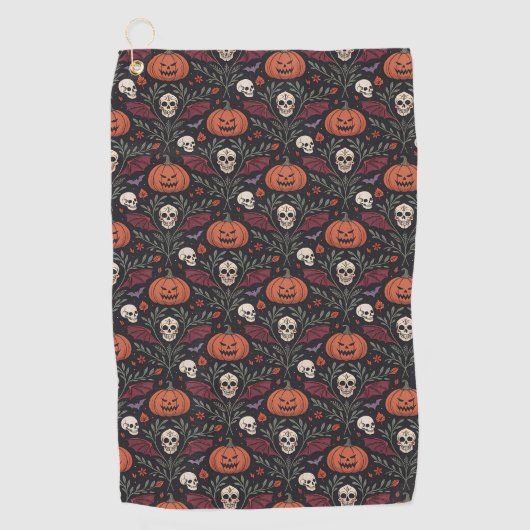 ハロウィンの雰囲気パターン ゴルフタオル (正面)
