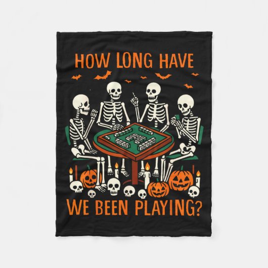 ハロウィンの雰囲気 麻雀好き いつからやってる フリースブランケット (正面)