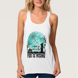 ハロウィンの霧が立ち上る魔女のカボチャ ヴィンテージTシャツ タンクトップ