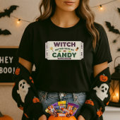 ハロウィンの面白いウィッチ「キャンディをくれないとイタズラするわ」ジョーク Tシャツ