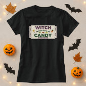 ハロウィンの面白いウィッチ「キャンディをくれないとイタズラするわ」ジョーク Tシャツ