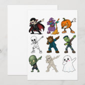 ハロウィンの面白いキャラクターたちがダブステップを踊る 招待状 (正面/裏面)