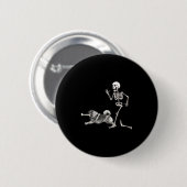 ハロウィンの面白いキースホンドとスケルトン 缶バッジ (正面&裏面)