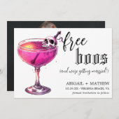 ハロウィンの面白いドリンク無料のブー写真 ウェディング セーブザデート (正面/裏面)