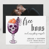 ハロウィンの面白いドリンク無料ブース写真 ウェディング セーブザデート (正面/裏面)