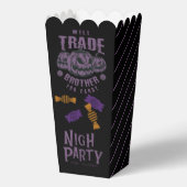 ハロウィンの面白いポップコーンボックス – 弟とお菓子を交換 フェイバーボックス (裏面)