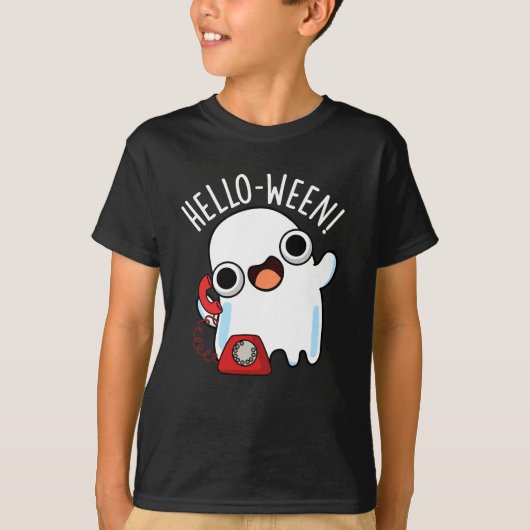 ハロウィンの面白い幽霊のダークな背景 Tシャツ (正面)