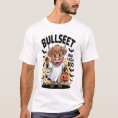 ハロウィンの面白い牛 Tシャツ (正面)