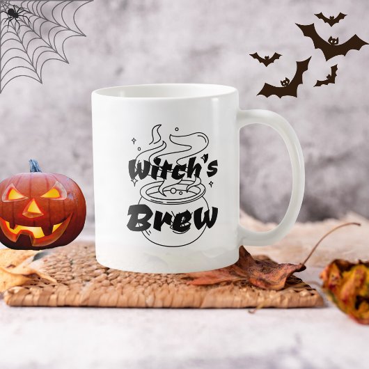 ハロウィンの面白い黒魔女の魔法鍋の醸造 コーヒーマグカップ