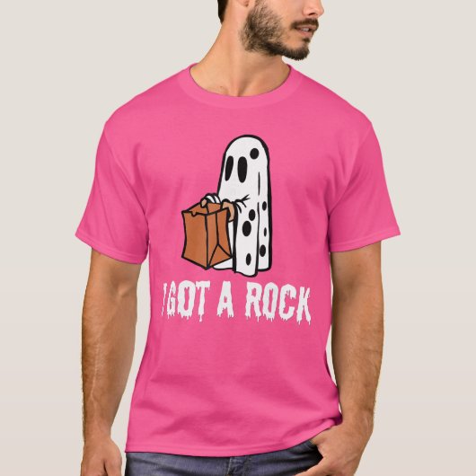 ハロウィンの面白い "岩をもらった" Tシャツ (正面)