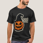 ハロウィンの面白くて怖いステッカー Tシャツ (正面)
