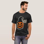 ハロウィンの面白くて怖いステッカー Tシャツ (正面フル)