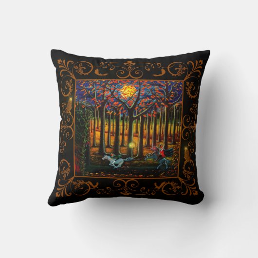 ハロウィンの頭のない騎手の枕 クッション (裏面)