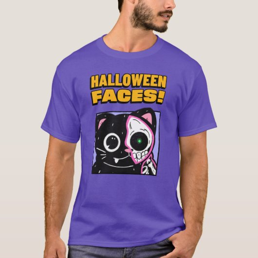 ハロウィンの顔 Tシャツ (正面)