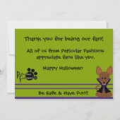 ハロウィンの顧客は感謝していしています サンキューカード (裏面)