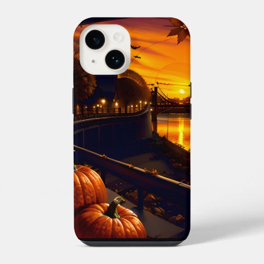 ハロウィンの風景 2 iPhoneケース (裏面)