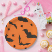 ハロウィンの飛ぶコウモリ ペーパープレート (パーティー)