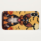 ハロウィンの飾り付けがされたかわいい犬 Case-Mate iPhoneケース (裏面(横))