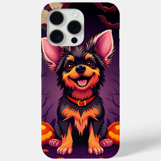 ハロウィンの飾り付けがされたかわいい犬 Case-Mate iPhoneケース (裏面)