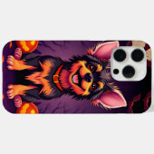 ハロウィンの飾り付けがされたかわいい犬 Case-Mate iPhoneケース (裏面 (横))