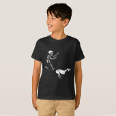 ハロウィンの骨格を走る面白いグラウンド Tシャツ (正面フル)