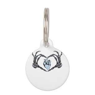 ハロウィンの骨格ハートハンドクラシックデザイン ペット　ネームタグ