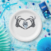 ハロウィンの骨格ハートハンドクラシックデザイン ペーパープレート (パーティー)