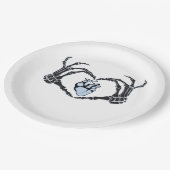 ハロウィンの骨格ハートハンドクラシックデザイン ペーパープレート (アングル)