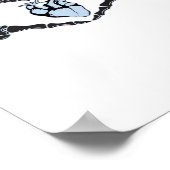 ハロウィンの骨格ハートハンドクラシックデザイン ポスター (角)