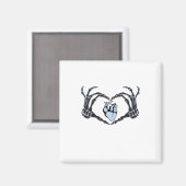 ハロウィンの骨格ハートハンドクラシックデザイン マグネット (正面/裏面)