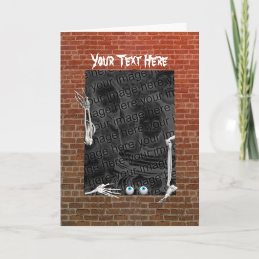 ハロウィンの骨格パーツ(写真立て)高さ カード (正面)