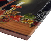 ハロウィンの骨組、カボチャおよびこうもり カッティングボード (角)