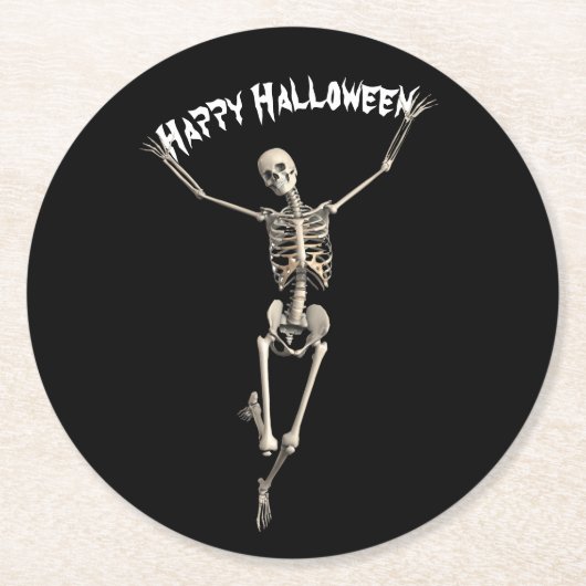 ハロウィンの骨組 ラウンドペーパーコースター (正面)