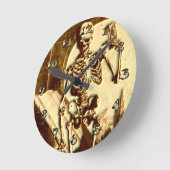 ハロウィンの骨組 ラウンド壁時計 (傾斜)