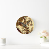 ハロウィンの骨組 ラウンド壁時計 (ホーム)