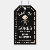 ハロウィンの骨袋 ギフトタグ (正面)