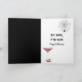 ハロウィンの骸骨がカボチャランタンを手に持つ シーズンカード (内部)