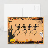 ハロウィンの骸骨 シーズンポストカード (正面/裏面)