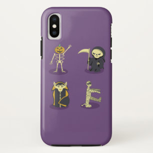ハロウィンの骸骨 ドラキュラ ミイラ 死神 iPhone X ケース