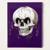 ハロウィンの骸髏のメルトデザイン コウモリのイラスト入り プランナー手帳 (裏面)
