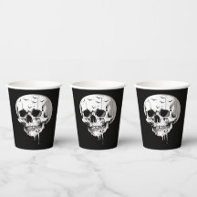 ハロウィンの骸髏の蝋化とコウモリのモチーフ