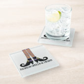 ハロウィンの魔女お洒落おもしろいカラフルシューズ ガラスコースター (アングル)