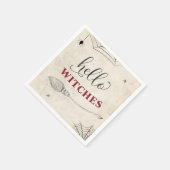 ハロウィンの魔女たちへの挨拶 ブランデッドシャワーパーティ スタンダードカクテルナプキン (角)
