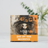 ハロウィンの魔女とカボチャ 招待状 (スタンド正面)